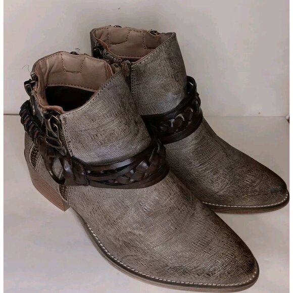 Corkys Shoes - Boutique by Corkys Chief Ankle Boot Women 7 Brown 4 Zip Bootie Steampunk Western